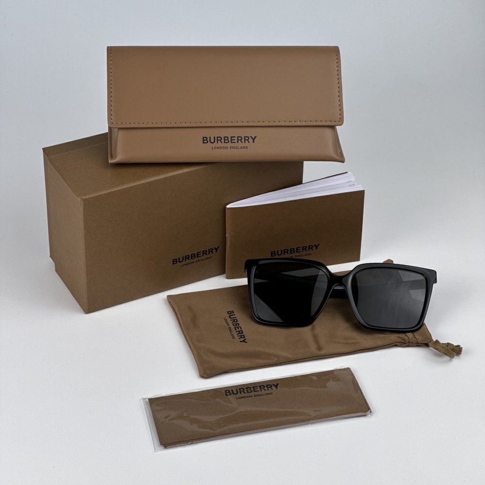 NEW Burberry BE4411D 300187 Black Dark Grey Square Women Sunglasses BE 4411D - Picture 10 of 10